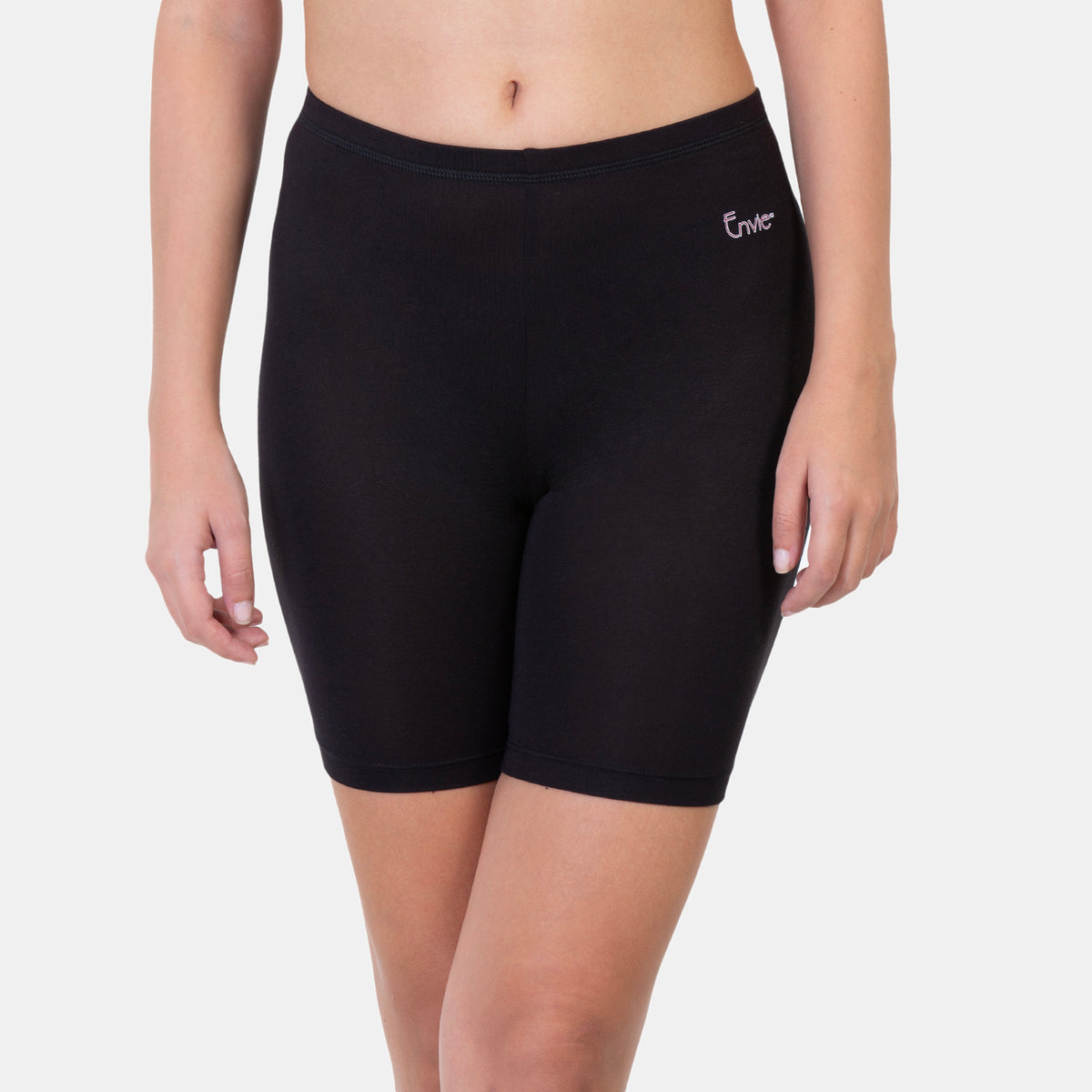 Envie Hugged Fit Thigh Length Cycling Shorts - NVS5020 (Black)
