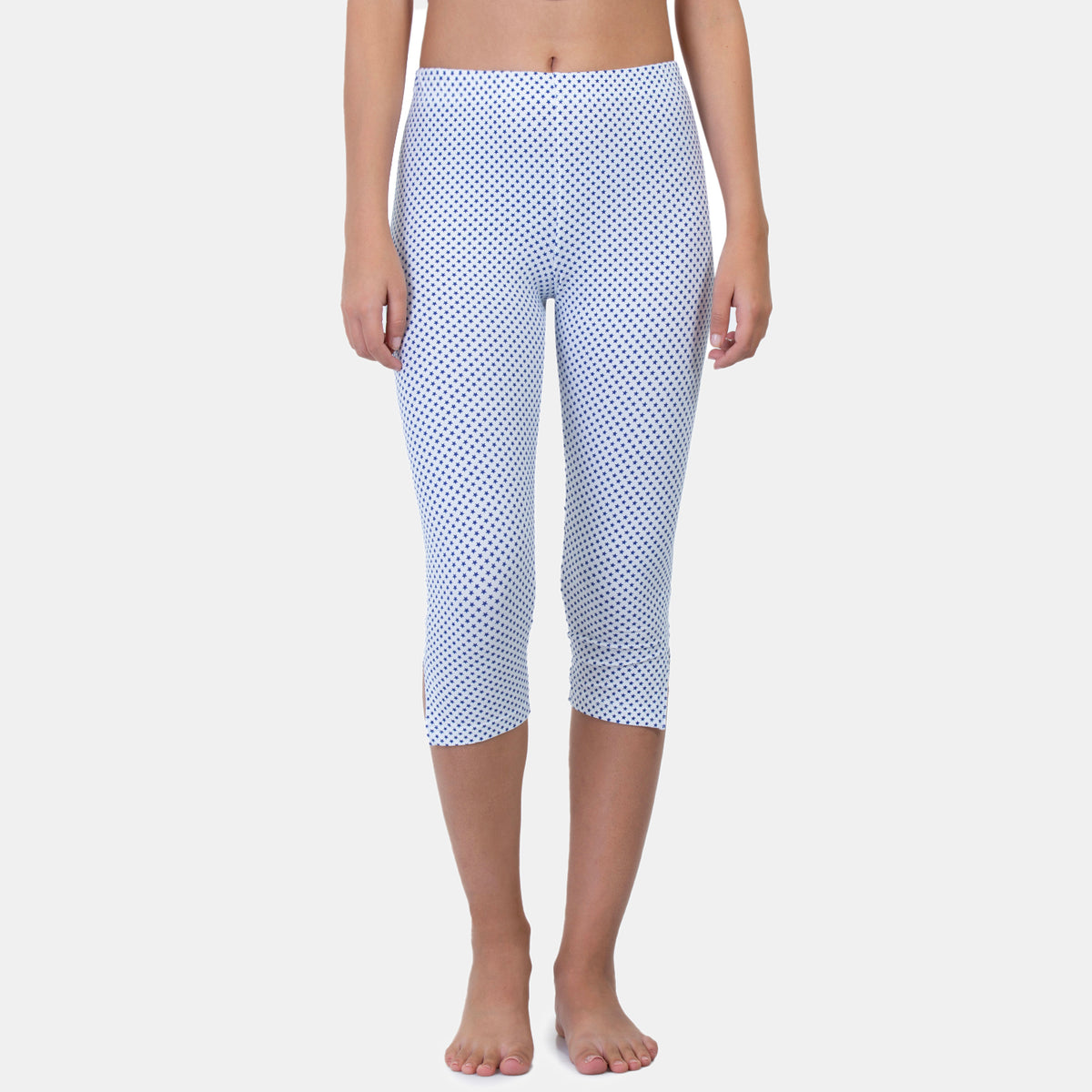 Envie Hugged Fit 3/4th Length Printed Capri - Assorted - NVCP6002 (Blue)