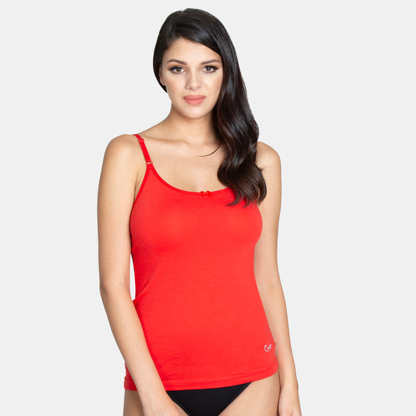 Envie Pack of 2 Regular Fit Round Neck Short Length Basic Camisole - NVC3001 (True Red)