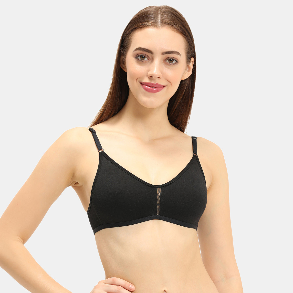 Envie Non-Padded Non-Wired 3/4th Coverage T-Shirt Bra - NVB1082 (Black)