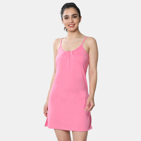Envie Relaxed Fit Scoop Neck Thigh Length Kurta Slip - NVC3027 (Hot Pink)