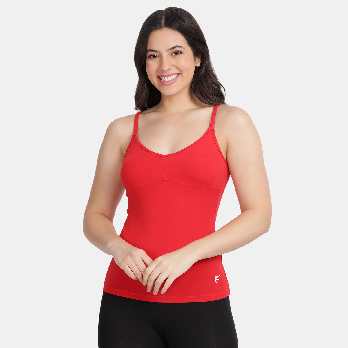 Envie NVC3004 True Red Moulded V-Neck Camisole Pack of 2 Front View