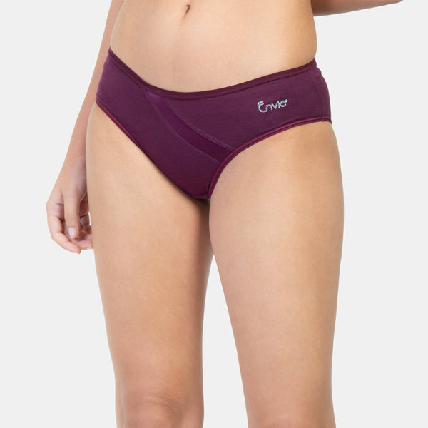 Envie Pack of 2 Medium Rise 3/4th Coverage Hipster - NVP2014 (Plum)