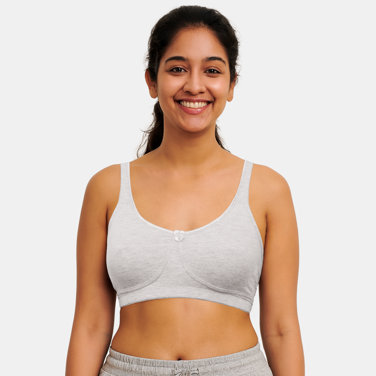 Envie Non-Padded Non-Wired 3/4th Coverage T-Shirt Bra - NVB1150 (Grey Melange)