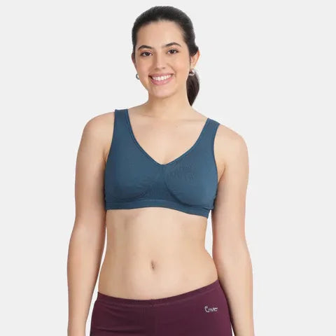 Envie Non-Padded Non-Wired Full Coverage Sleeping Bra - NVB1022 (M Blue)