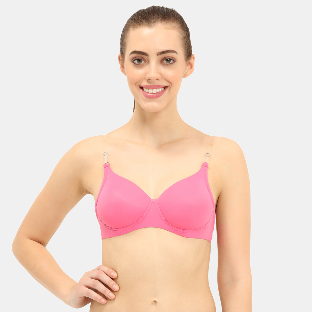 Envie Padded Non-Wired 3/4th Coverage Backless Bra - NVB1032 (Pink)