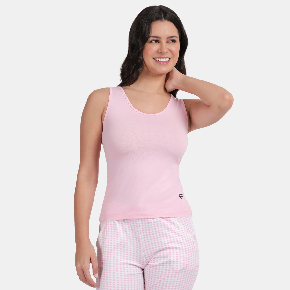 Envie Regular Fit U-Neck Short Length Tank Top - NVC3019 (Pink)