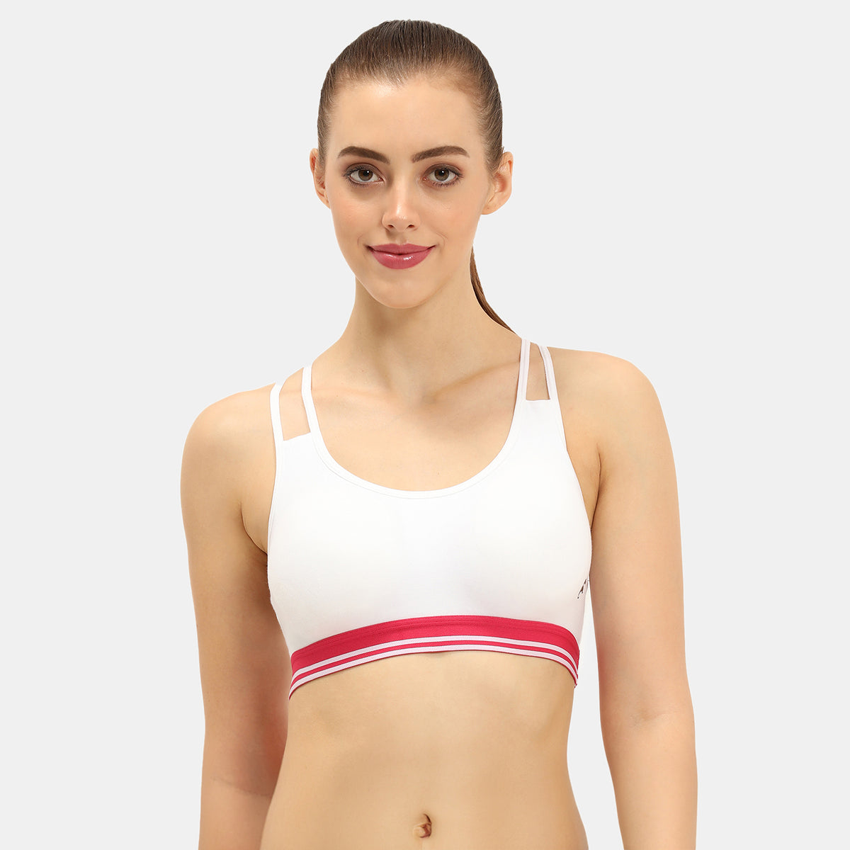 Envie Padded Non-Wired Full Coverage Sports Bra - NVB1069 (White Asso)