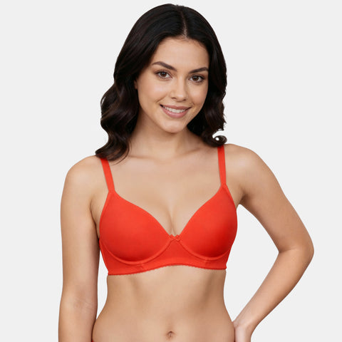 Envie Padded Non Wired Moulded 3/4th Coverage T-shirt Bra - NVB1143 (TrueRed)