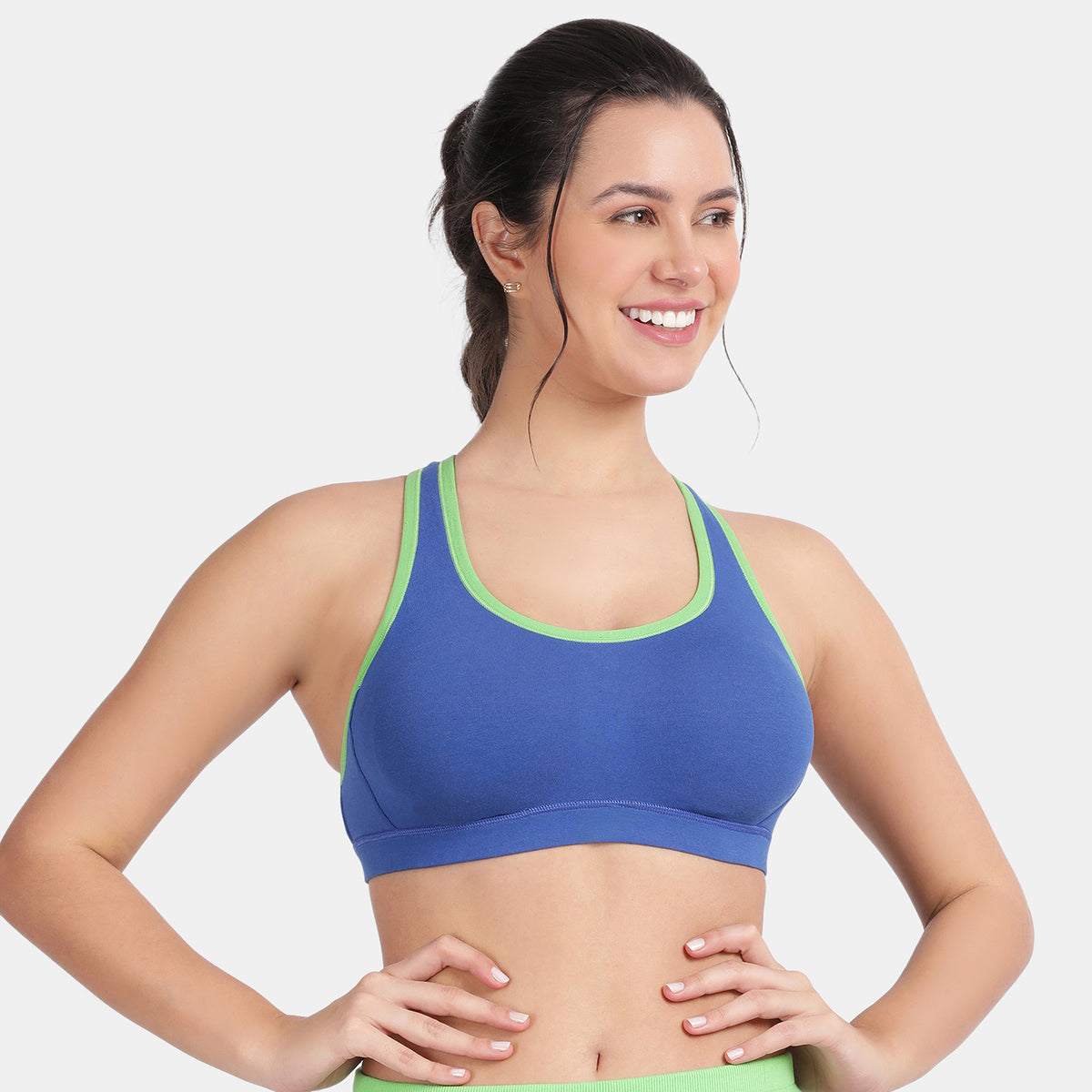 Envie Padded Non-Wired Full Coverage Sports Bra - NVB1050 (Sapphire J Green)
