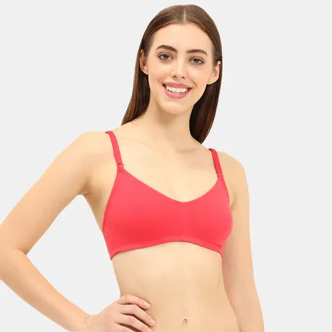 Red t shirt bra Envie non wired non padded full coverage seamless bra invisible under clothes daily wear
