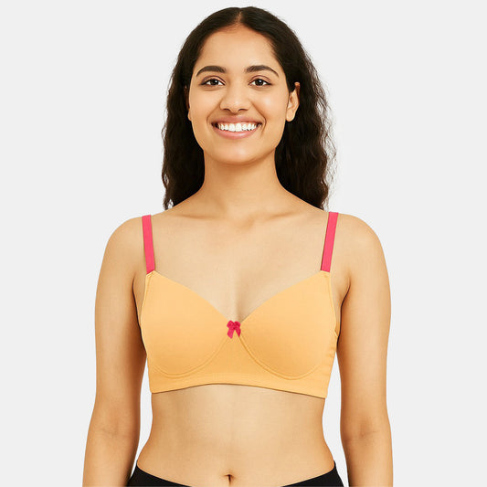 Envie Padded Non Wired Moulded 3/4th Coverage T-shirt Bra - NVB1140 (Nude Fusia)