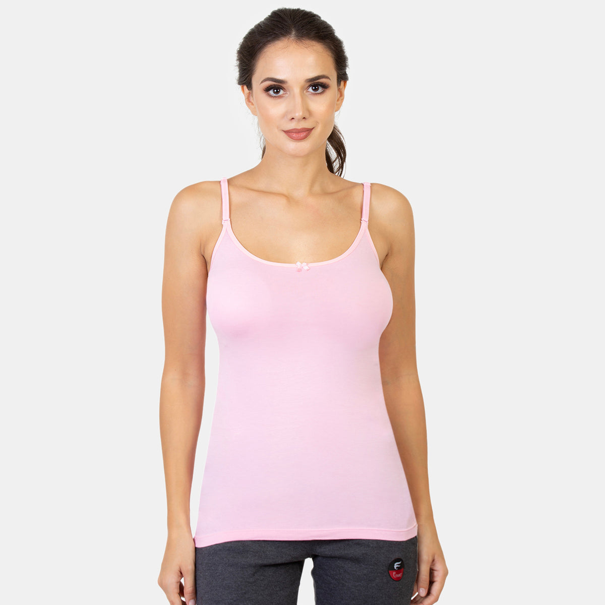 Envie Regular Fit Scoop Neck Hip Length Basic Camisole - NVC3015 (Light Pink)