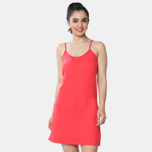 Envie Relaxed Fit Scoop Neck Thigh Length Kurta Slip - NVC3027 (Red)