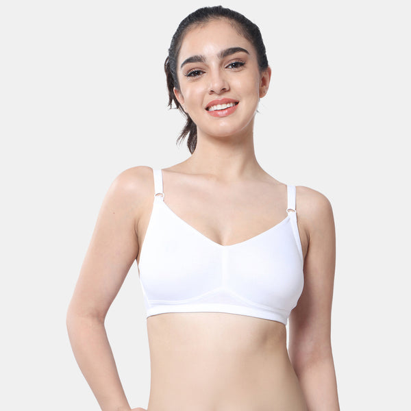 Envie Non-Padded Non-Wired Full Coverage T-Shirt Bra - NVB1092 (White)