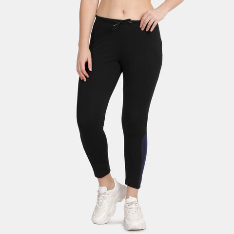 Envie Regular Fit Ankle Length Track Pant - NVTP8008 (Black Navy)