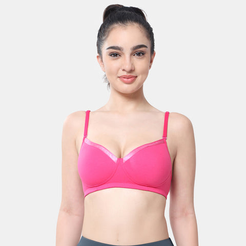 Envie Padded Non-Wired 3/4th Coverage T-Shirt Bra - NVB1007 (Fusia)
