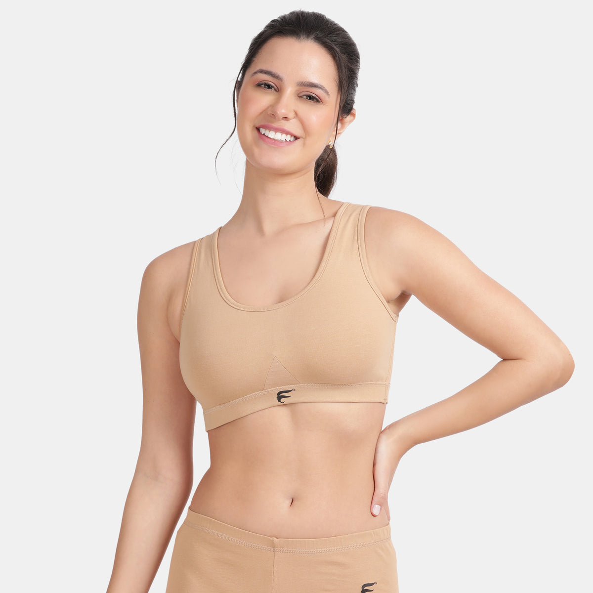 Envie Non-Padded Non-Wired Full Coverage Sports Bra - NVB1055 (Skin)
