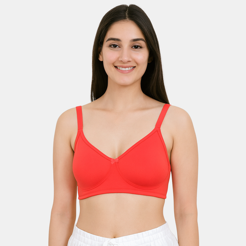 Envie Non-Padded Non-Wired 3/4th Coverage Minimiser Bra - NVB1139 (True red)