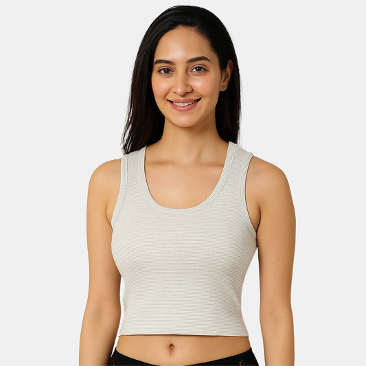 Envie Regular Fit U Neck Short Length Camisole - NVC3032 (Grey Melange)