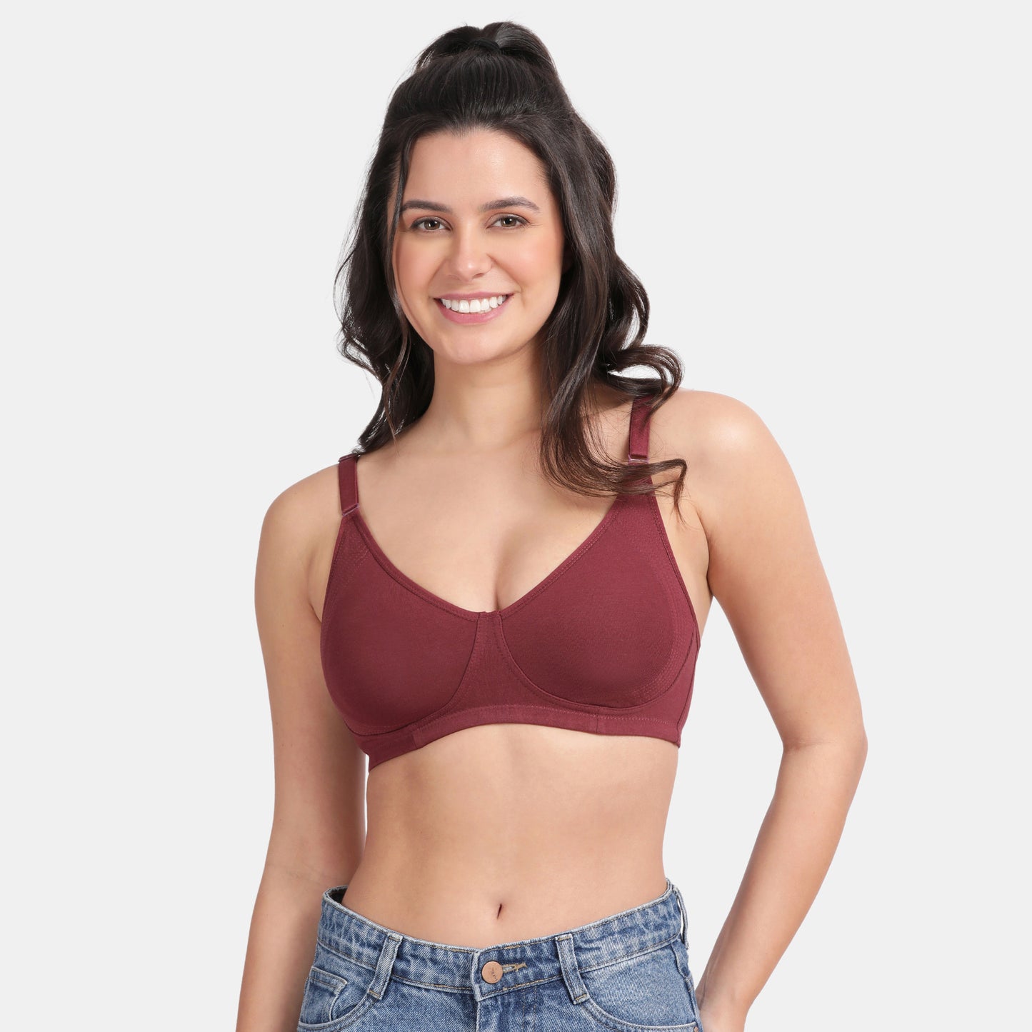 Envie Value+ Non-Padded Non-Wired 3/4th Coverage Minimiser Bra - NVB1024