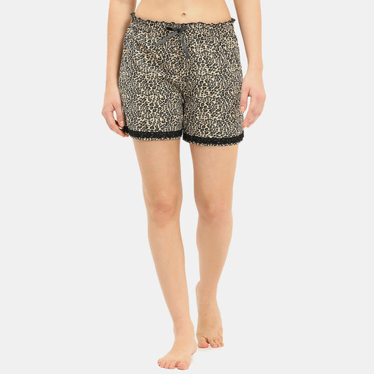 Envie Regular Fit Night Shorts Cheeta Pt - Assorted - NVS5006