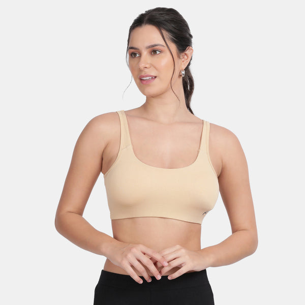 Envie Padded Non-Wired 3/4th Coverage Sports Bra - NVB1123 (Nude)