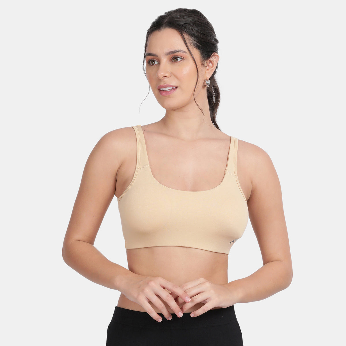 Envie Padded Non-Wired 3/4th Coverage Sports Bra - NVB1123 (Nude)
