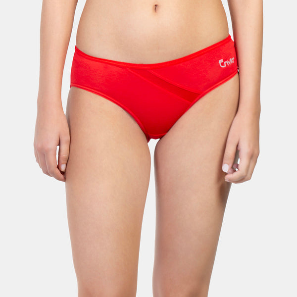 Envie Pack of 2 Medium Rise 3/4th Coverage Hipster - NVP2014 (True Red)