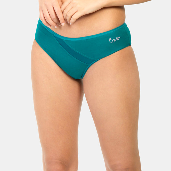 Envie Pack of 2 Medium Rise 3/4th Coverage Hipster - NVP2014 (Green)