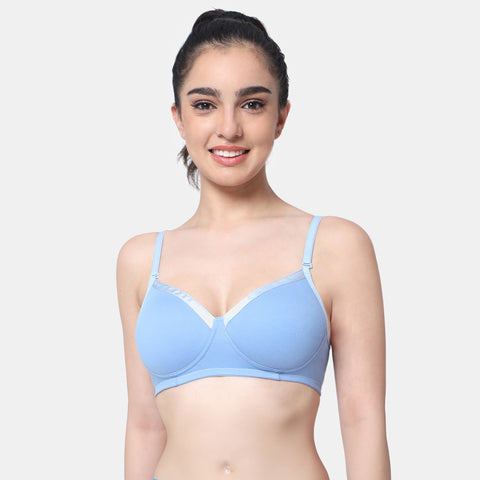 Envie Padded Non-Wired 3/4th Coverage T-Shirt Bra - NVB1007 (Blue)