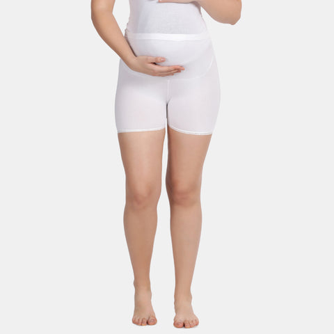 Envie Hugged Fit Maternity Lace Shorts - NVS5031 (White)