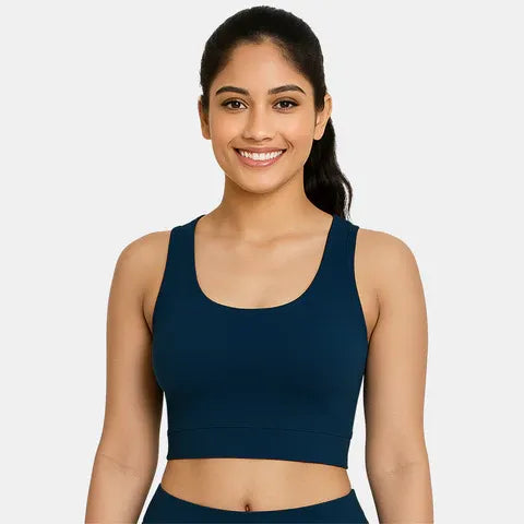 Envie full coverage padded sports bra NVB1122 in navy for gym, walking, yoga and everyday active lifestyle