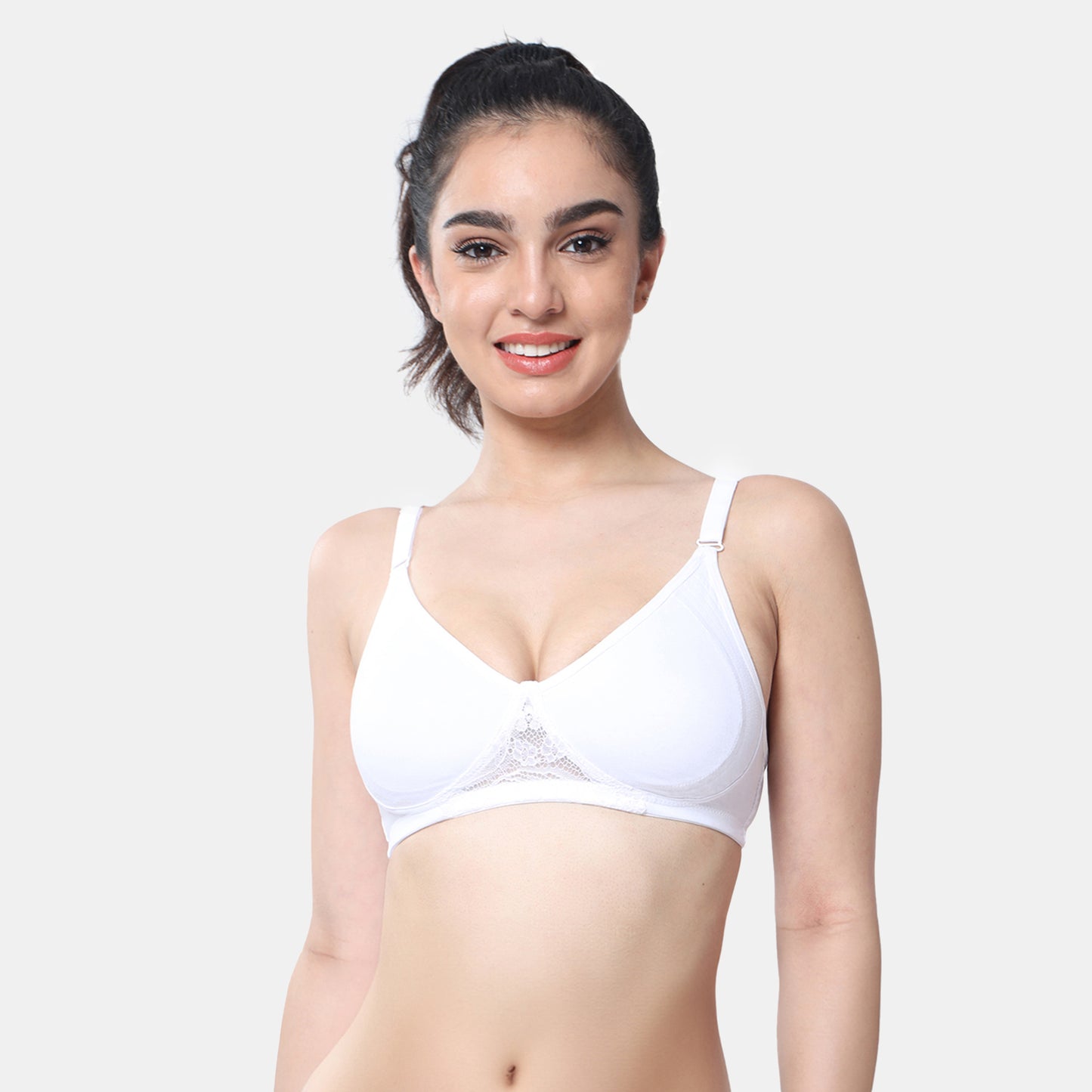 Envie Non-Padded Non-Wired Full Coverage T-Shirt Lace Bra - NVB1088