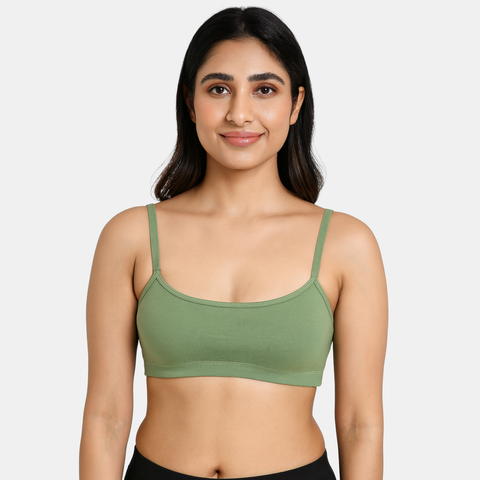 Envie Girls Non-Padded Non-Wired Full Coverage Beginners Bra - NVGB1008 (Fair Green)