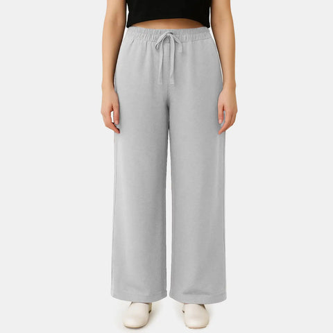 Envie Relaxed Fit Wide Leg Baggy Pant – NVTP8016 (Grey Melange)