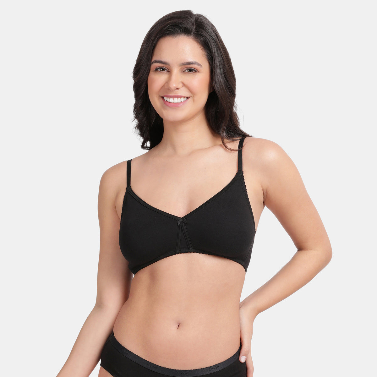 Envie Non-Padded Non-Wired 3/4th Coverage T-Shirt Bra - NVB1058 (Black)