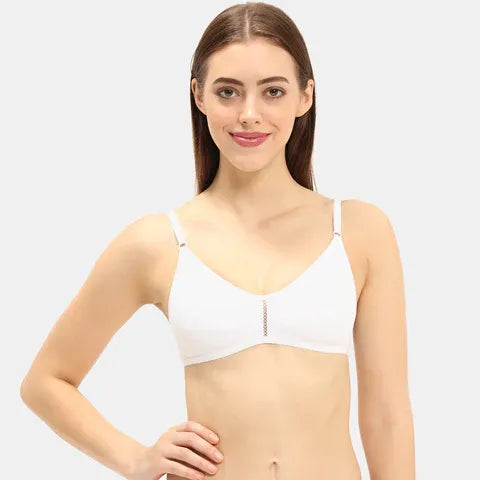 White 3/4th coverage T-shirt bra Envie non padded non wired smooth daily wear lingerie