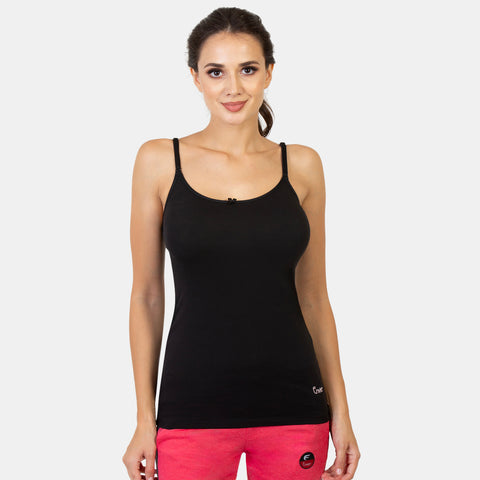 Envie Regular Fit Scoop Neck Hip Length Basic Camisole - NVC3015 (Black)