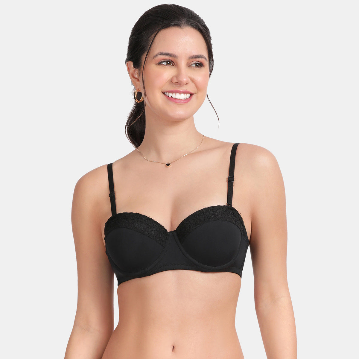 Envie Padded Wired Medium Coverage Push-Up Bra - NVB1119 (Black)