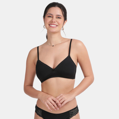 Envie Padded Non-Wired 3/4th Coverage T-Shirt Bra - NVB1128 (Black)