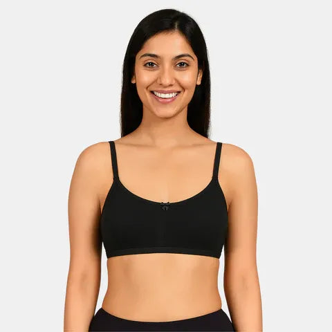 Black T-shirt bra Envie non padded non wired moulded 3/4th coverage comfortable everyday bra