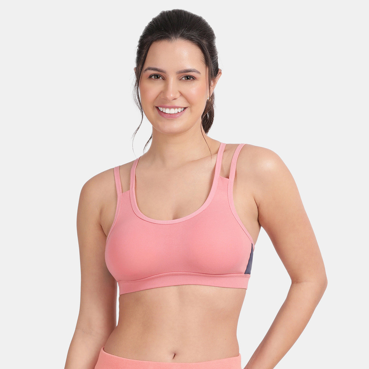 Envie Padded Non-Wired Full Coverage Sports Bra - NVB1068 (Woodrose Navy)