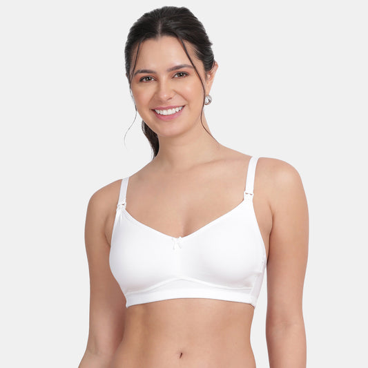 Envie Non-Padded Non-Wired 3/4th Coverage Maternity Bra - NVB1116 (White)