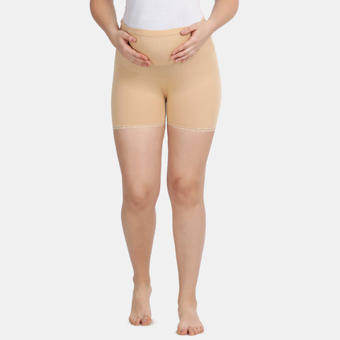 Envie Hugged Fit Maternity Lace Shorts - NVS5031 (Nude)