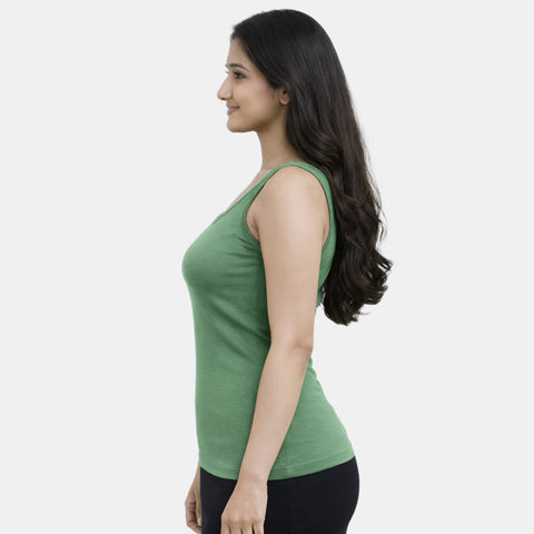 Envie Regular Fit U-Neck Short Length Tank Top - NVC3006 (Fair Green)