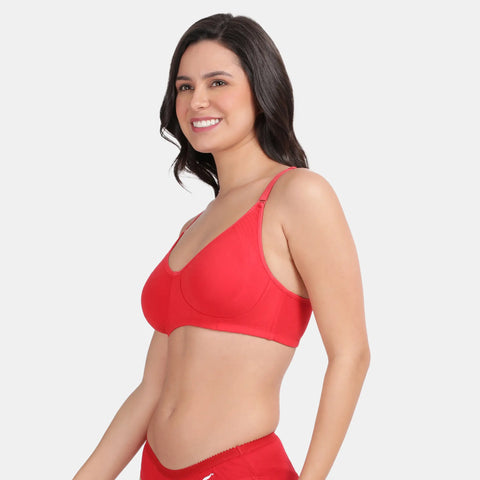 Envie Non-Padded Non-Wired 3/4th Coverage Minimiser Bra - NVB1024(Red)
