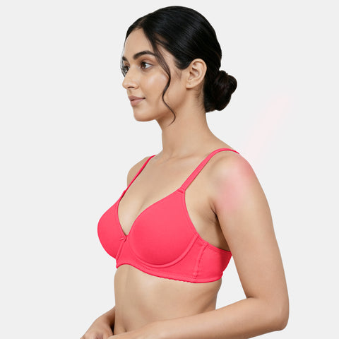 Envie Padded Non Wired Moulded 3/4th Coverage T-shirt Bra - NVB1143 (Rosebite)