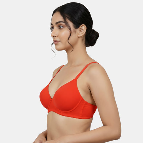 Envie Padded Non Wired Moulded 3/4th Coverage T-shirt Bra - NVB1143 (TrueRed)