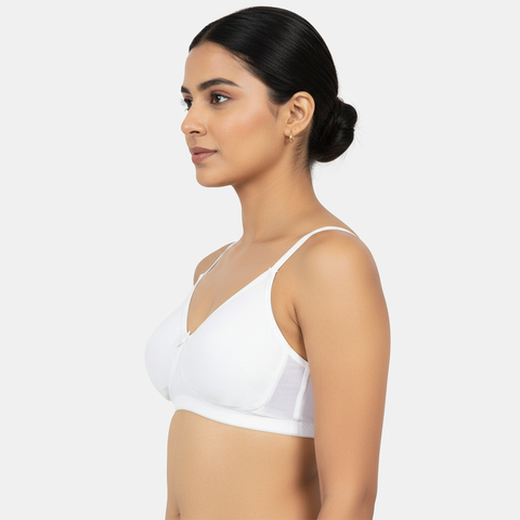 Envie Non-Padded Non-Wired 3/4th Coverage Minimiser Bra - NVB1139 (White)